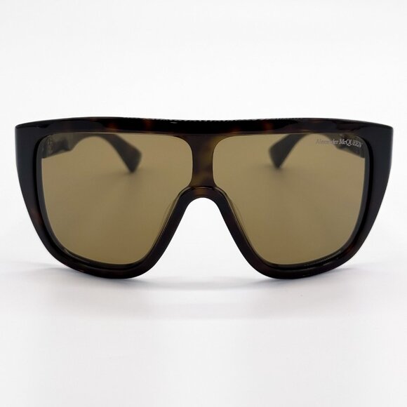NEW ALEXANDER MCQUEEN AM0430S 005 UNISEX BROWN SUNGLASSES ALEXANDER MCQUEEN - Picture 1 of 9